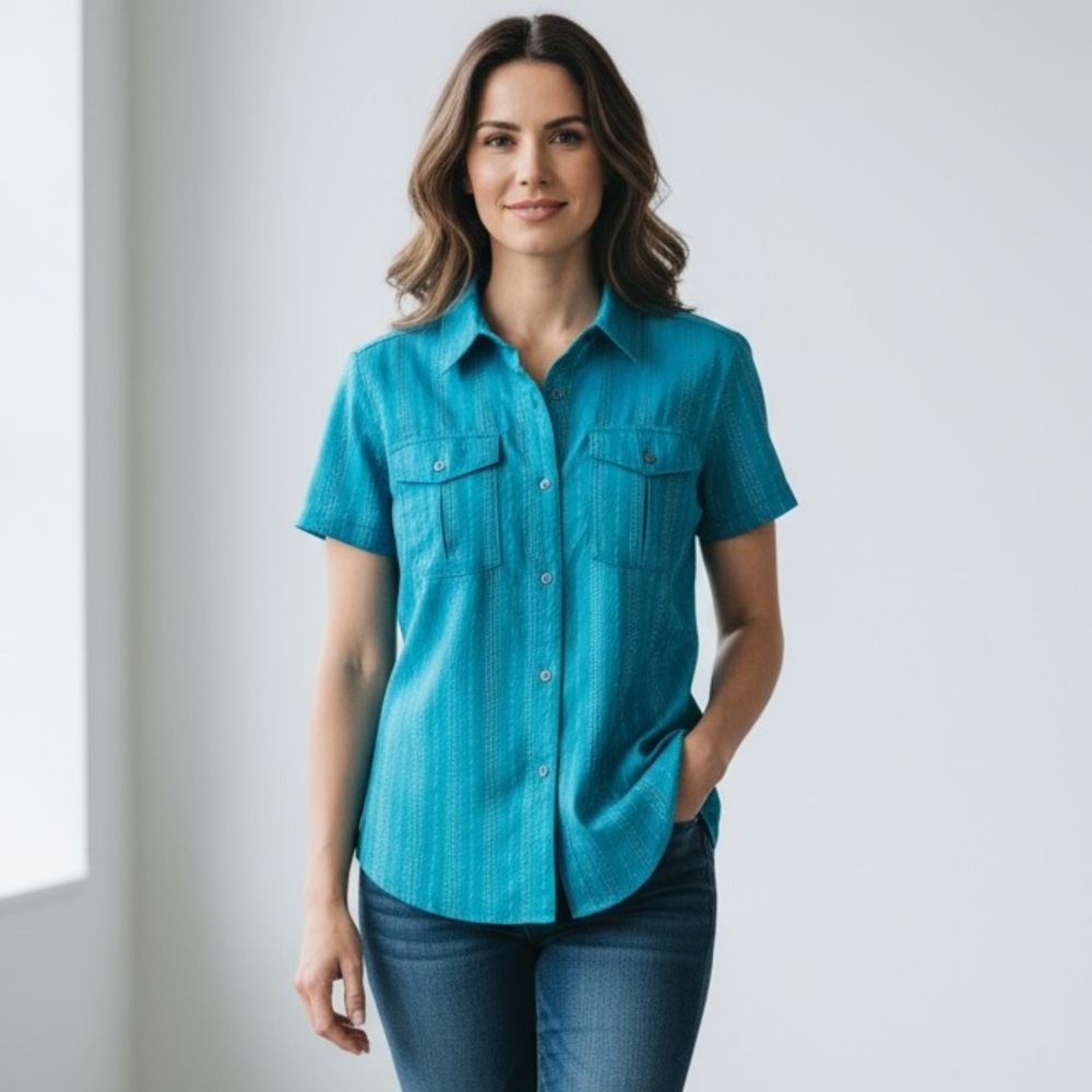 THE NORTH FACE | Women’s Button-down Teal Blouse Shirt Top Size S/P